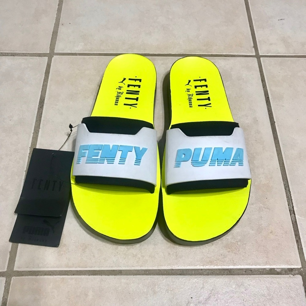 Fenty Puma Neon Yellow Pool Slides